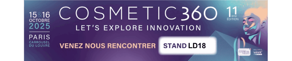 Bannière du salon cosmetic 360 qui annonce la participation de BRC au salon Cosmetic 360 édition 2025.