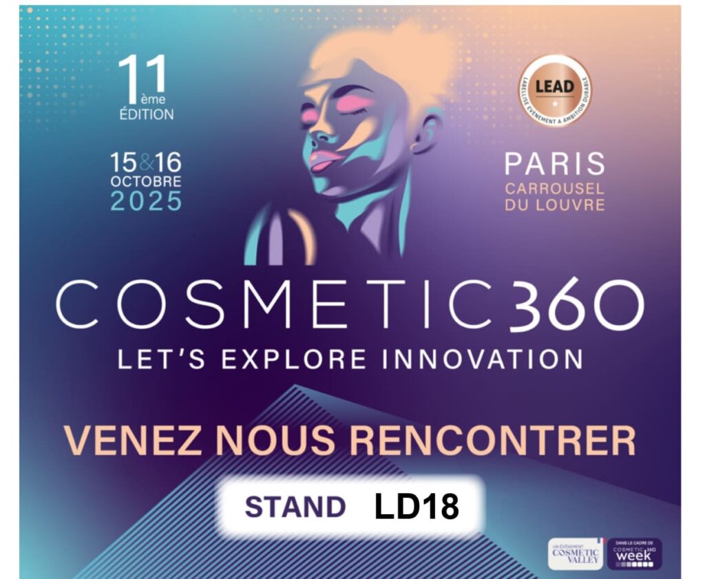 Bannière du salon cosmetic 360 qui annonce la participation de BRC au salon Cosmetic 360 édition 2025.